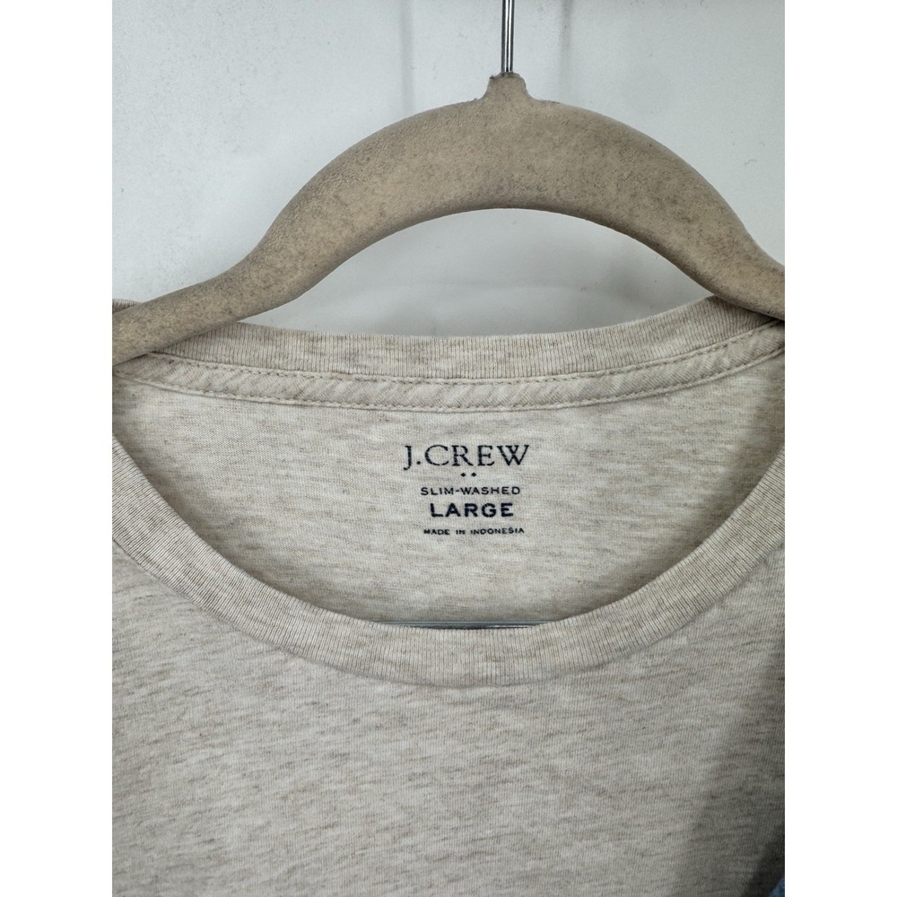 J. Crew Lot Of 2 Slim Washed T-Shirt Men Large Blue Biege Casual Basic Lounge - Picture 3 of 7